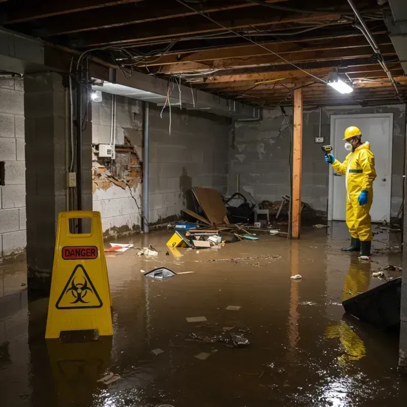 Flooded Basement Electrical Hazard in Lincoln Park, PA Property