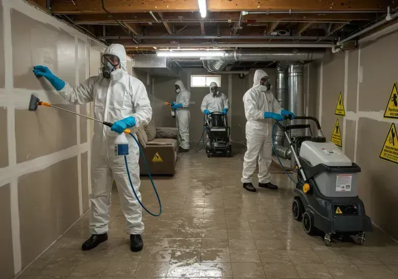 Basement Moisture Removal and Structural Drying process in Lincoln Park, PA